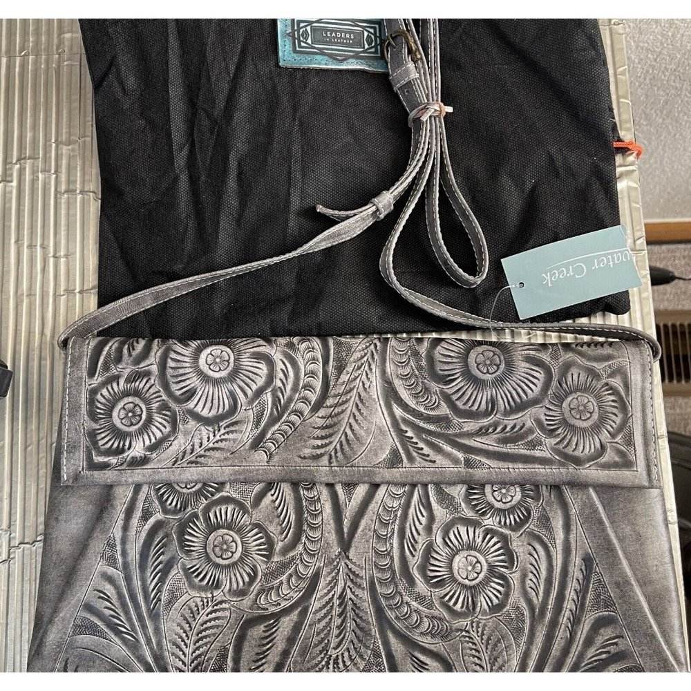 Coldwater Creek Purse Bag Gray Floral Shoulder‎ Clutch Southwest Southwestern